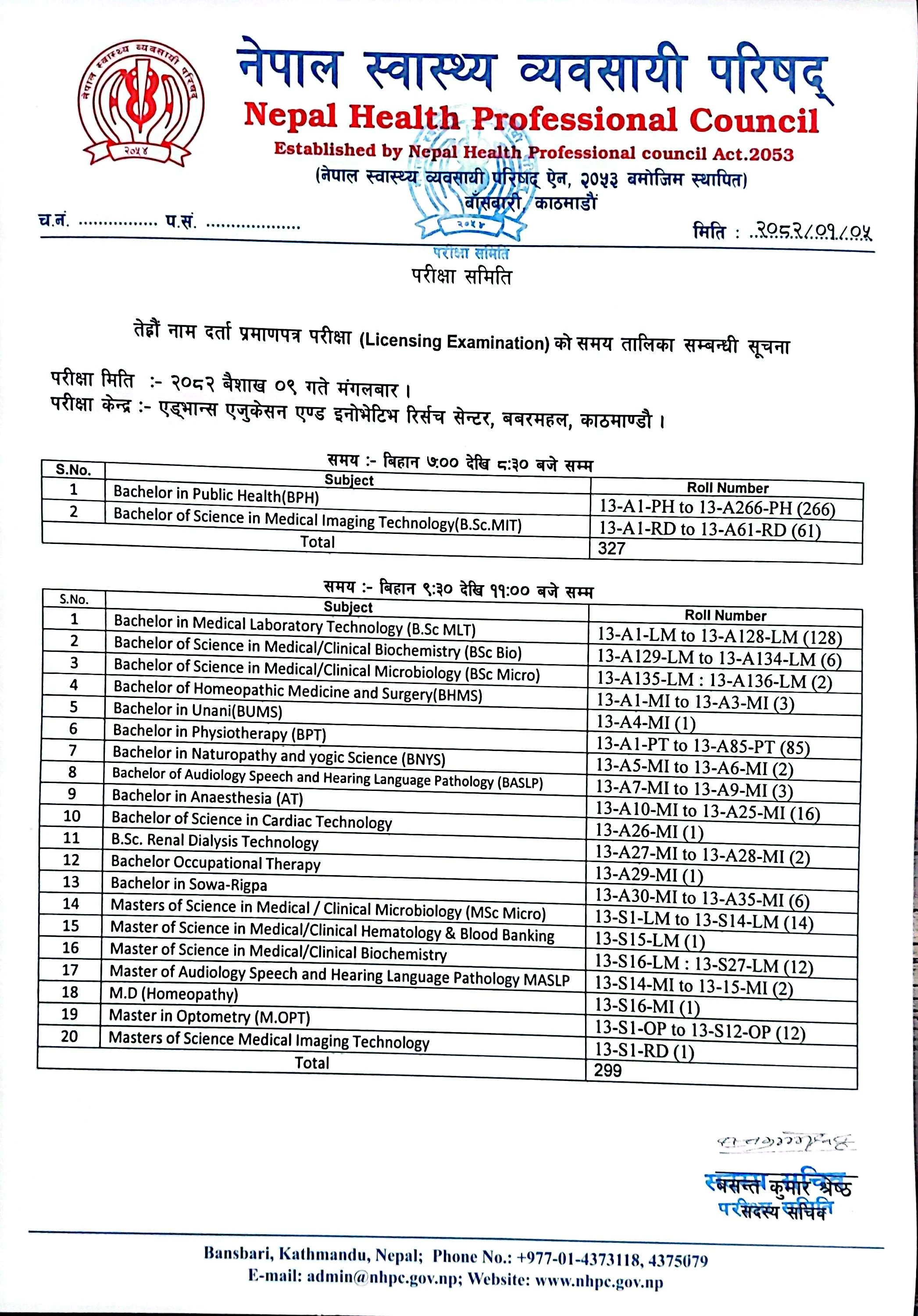 13th Exam Admit Card and Routine Published