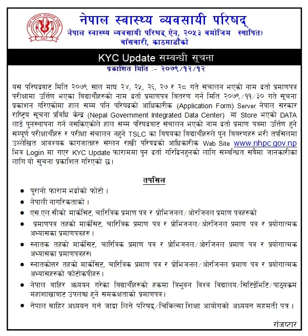KYC Update Notification